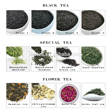 2016 nuevo té Huangshan maofeng, keemun té negro y té de flores para exportar con el mejor sabor